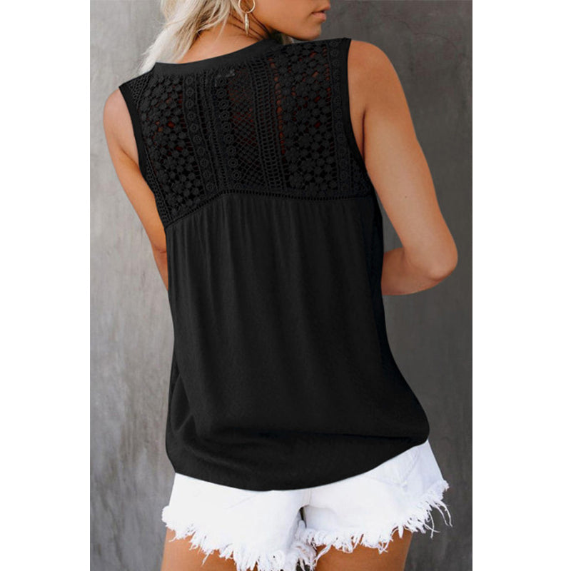 Crochet Lace Detail Knot Blouse