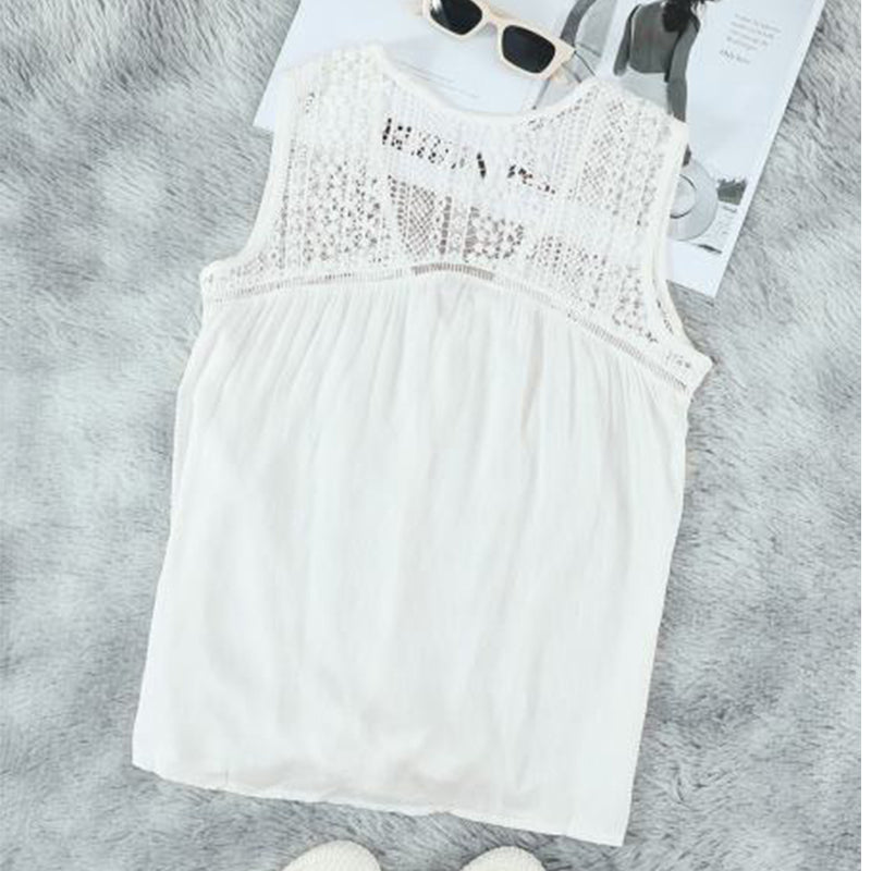 Crochet Lace Detail Knot Blouse