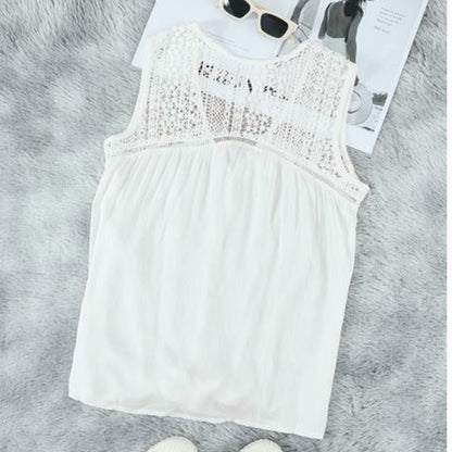 Crochet Lace Detail Knot Blouse