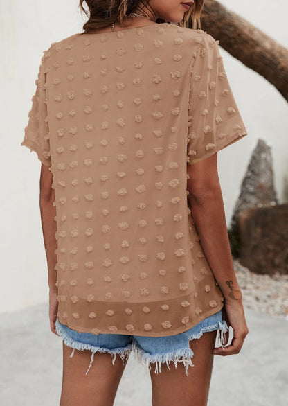 Blusa de lunares con pinzas fácil de usar para todos los días