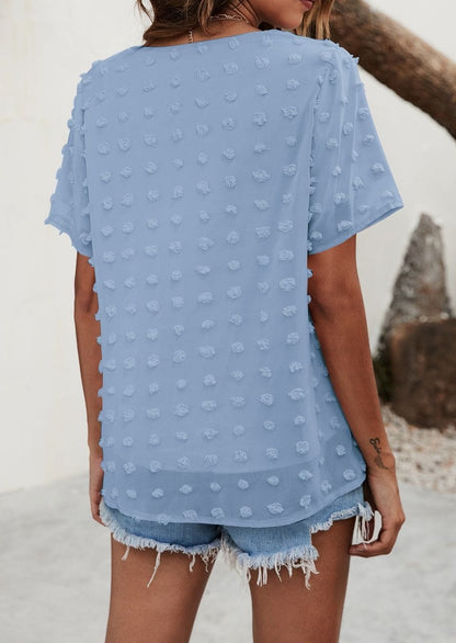 Blusa de lunares con pinzas fácil de usar para todos los días