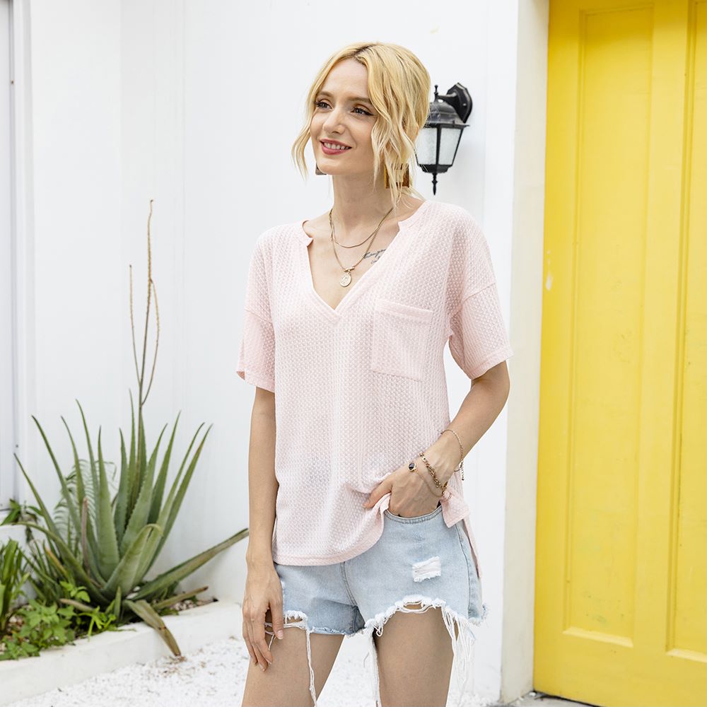 Waffle Knit Drop Shoulder Shirt