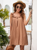 Vestido túnica con tirantes y volantes