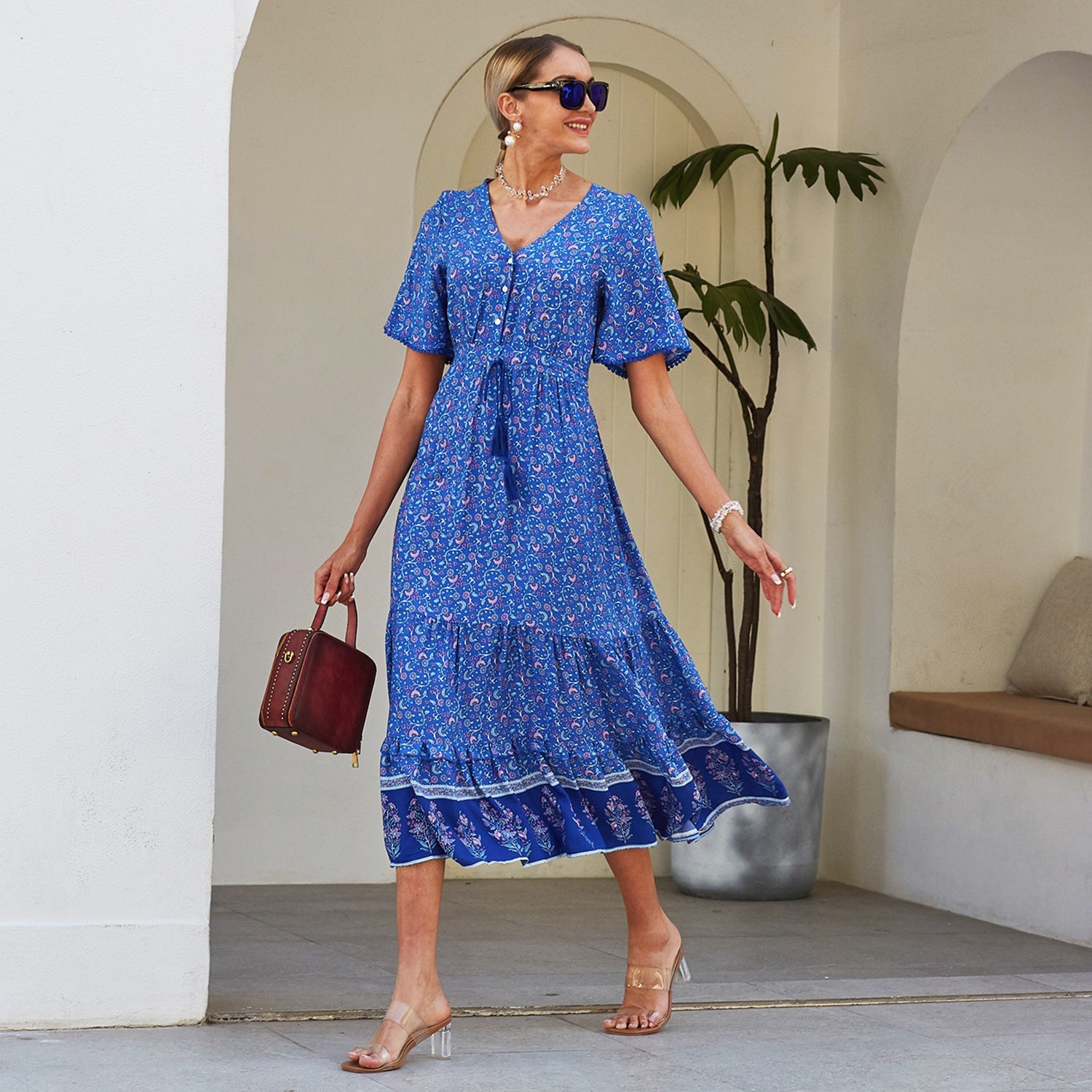 Ruffle Flow Boho Dress