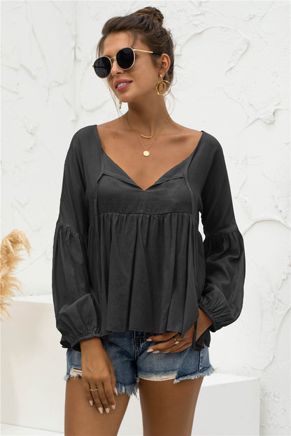 Blusa relajada, ligera y fruncida