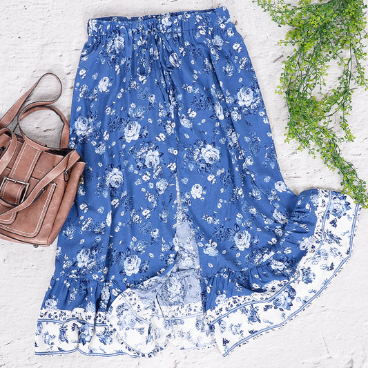 Boho Ruffle Floral Skirt