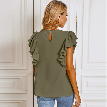 Blusa sin mangas con detalle de volantes
