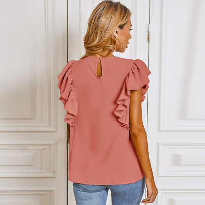 Blusa sin mangas con detalle de volantes