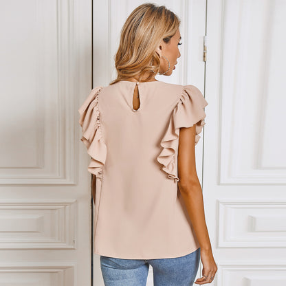 Blusa sin mangas con detalle de volantes