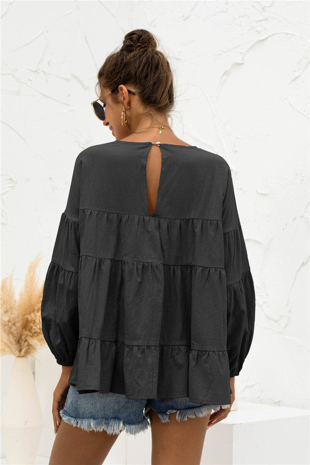 Blusa suave fruncida