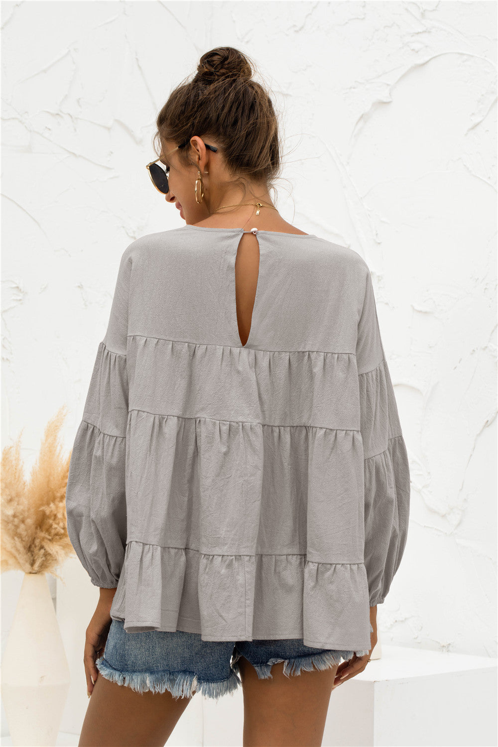 Blusa suave fruncida