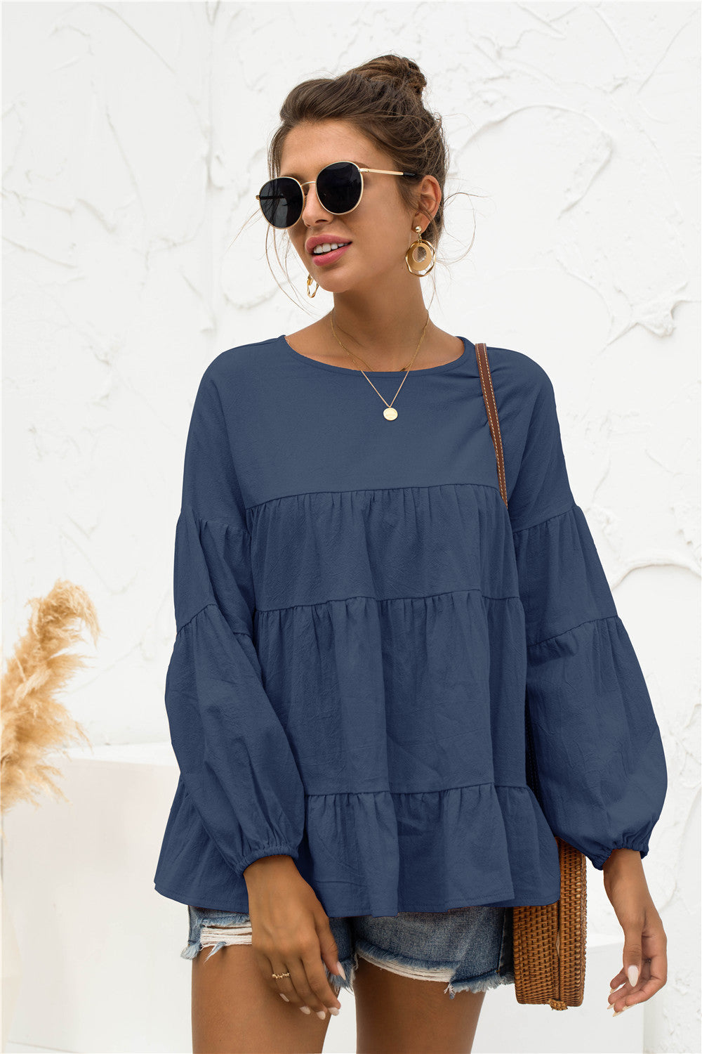 Blusa suave fruncida