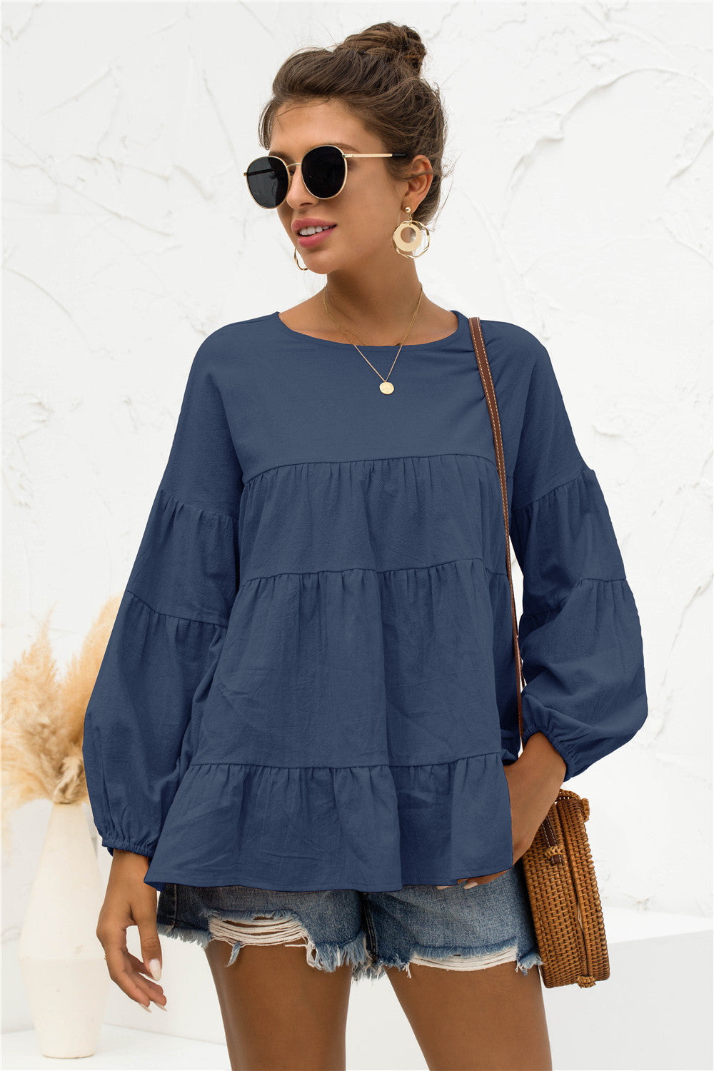 Blusa suave fruncida