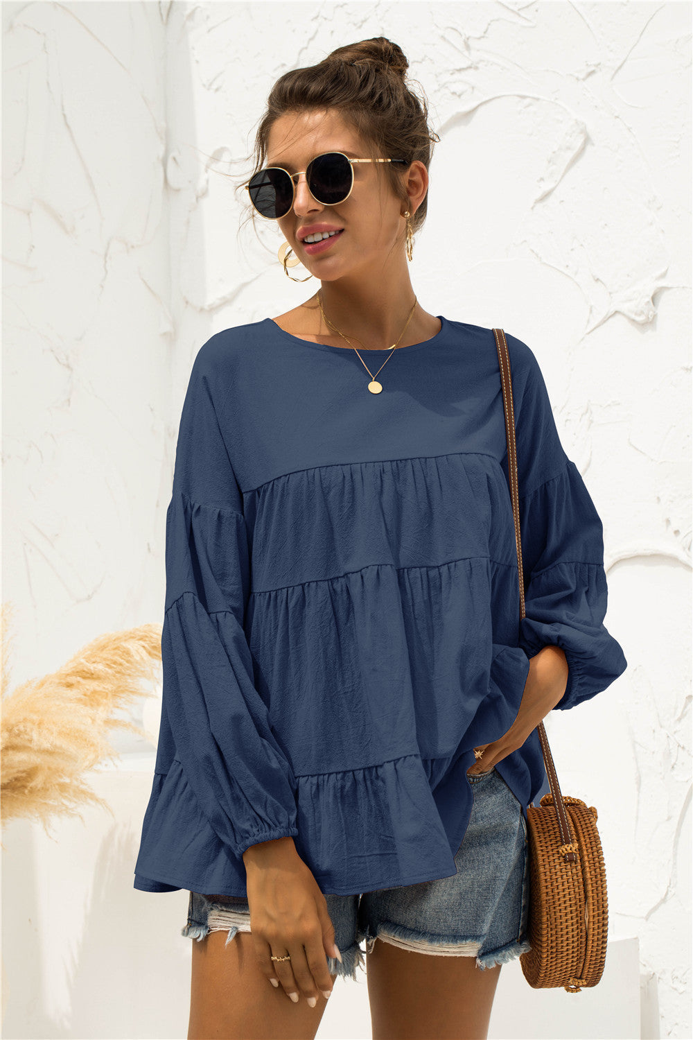 Blusa suave fruncida