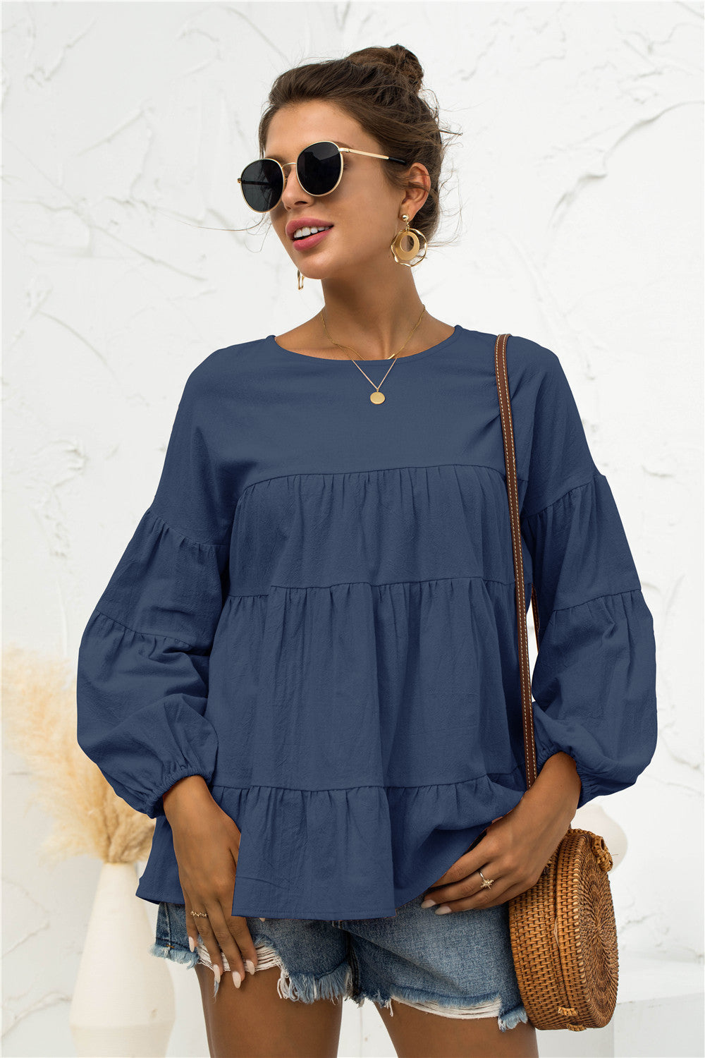 Blusa suave fruncida