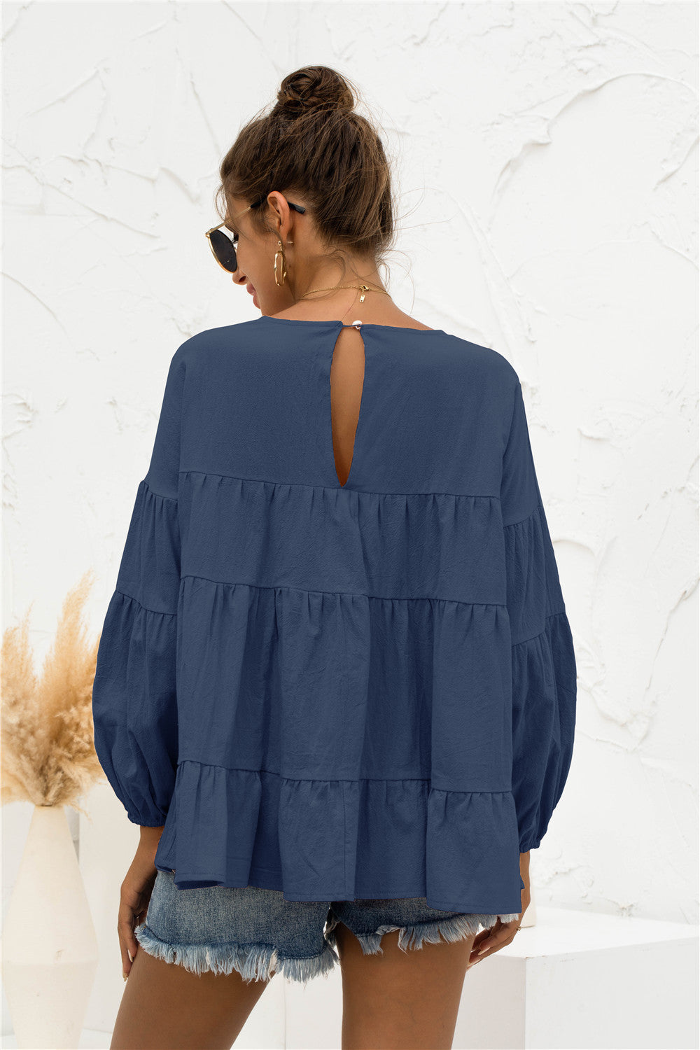 Blusa suave fruncida