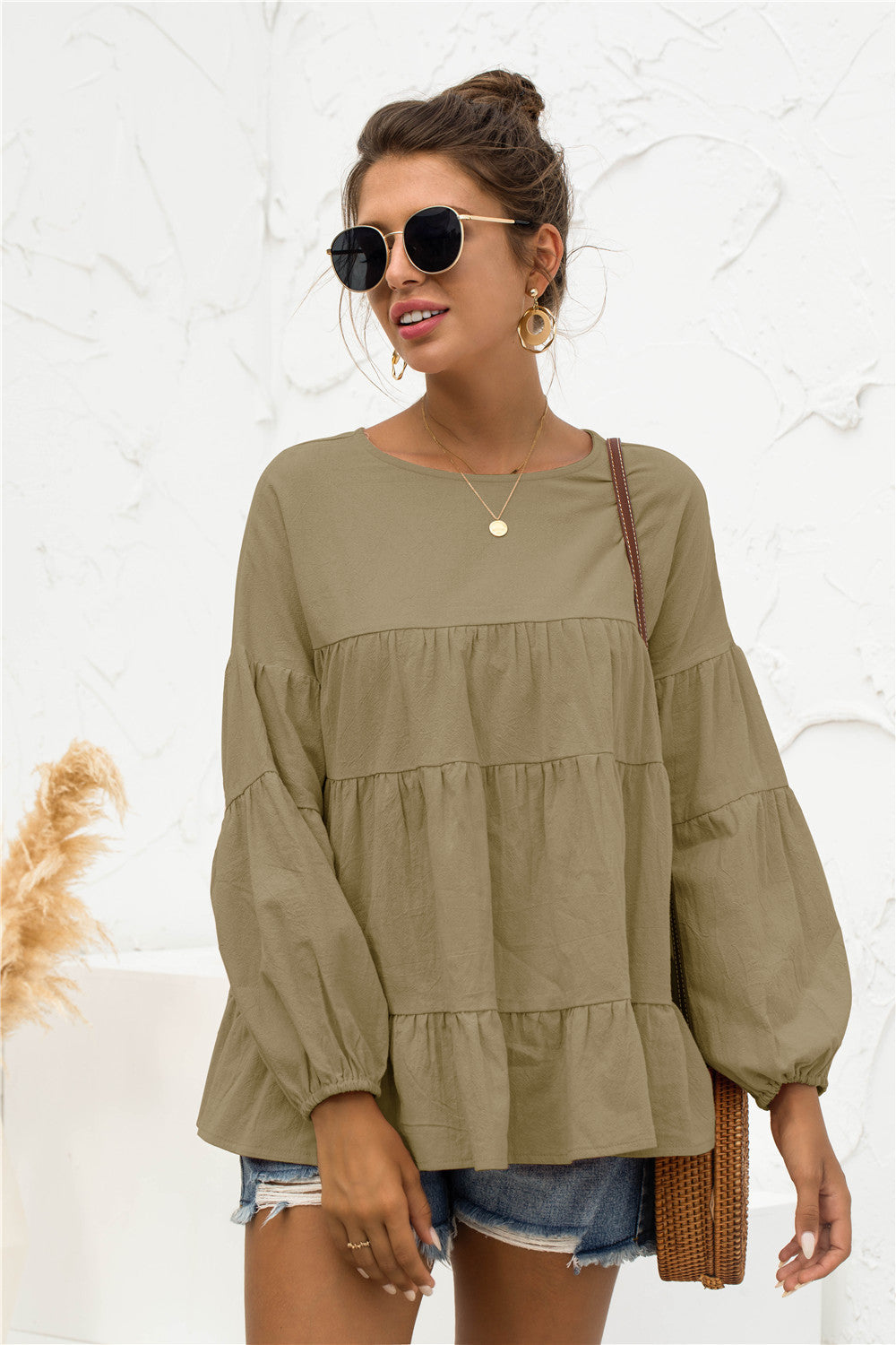 Blusa suave fruncida