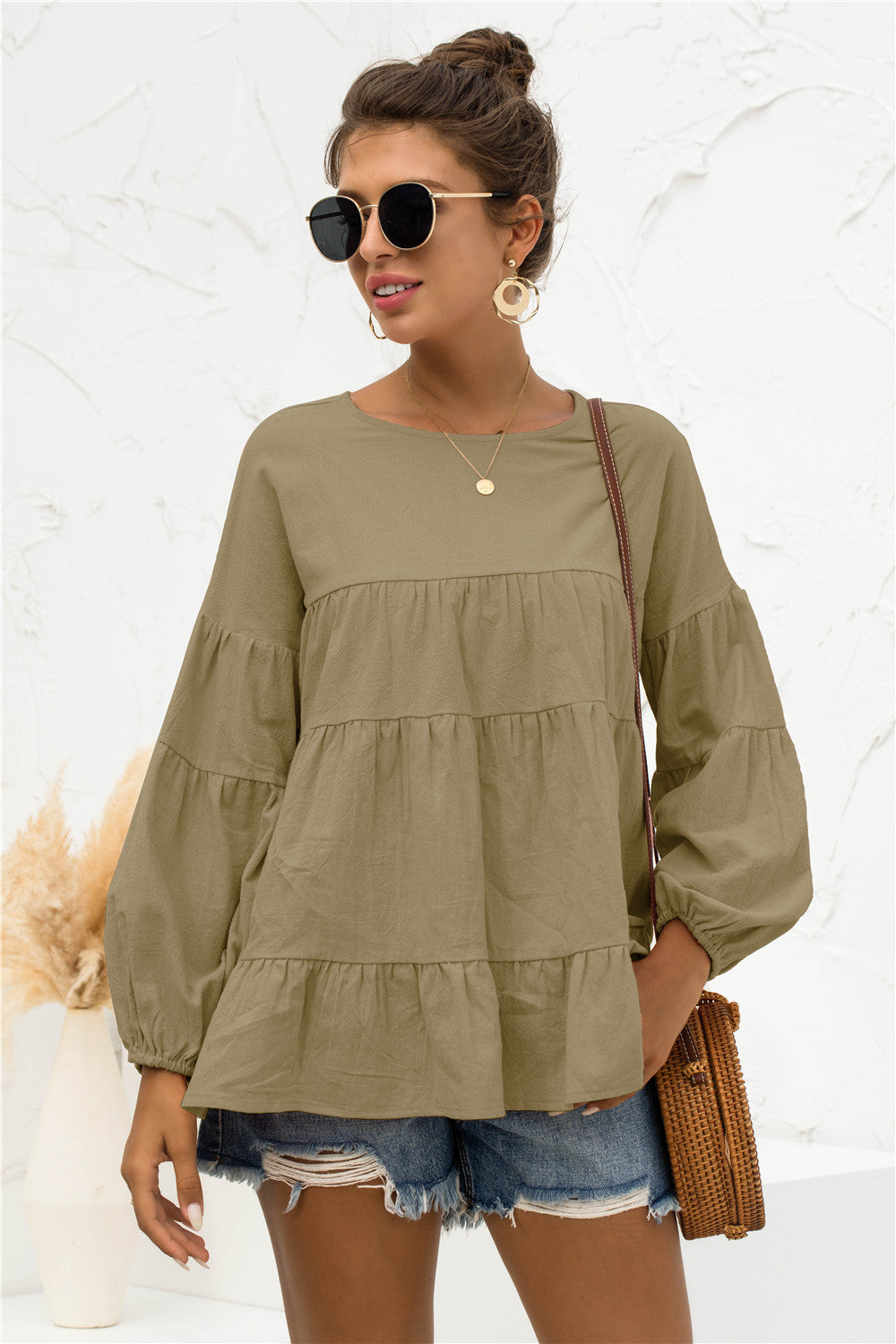 Blusa suave fruncida