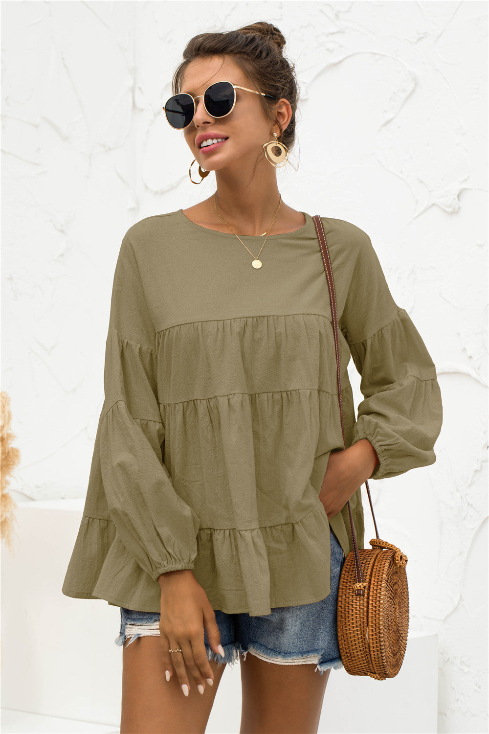Blusa suave fruncida