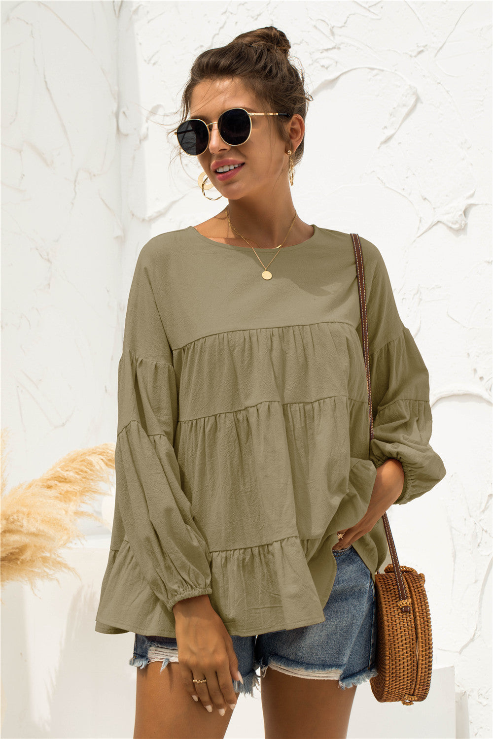 Blusa suave fruncida