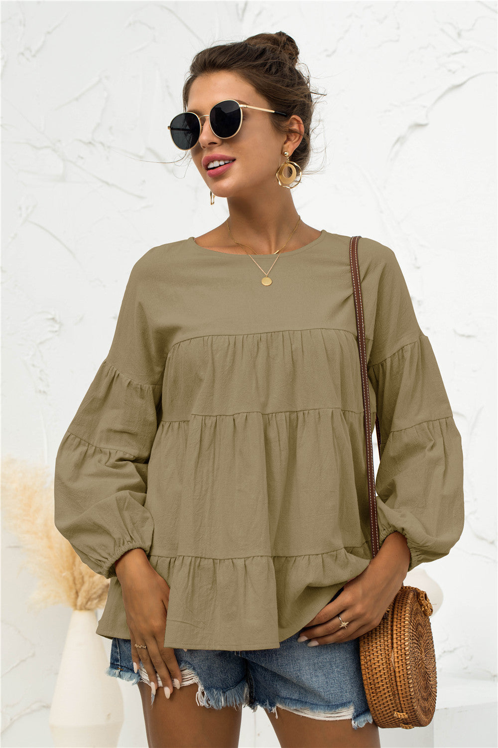 Blusa suave fruncida