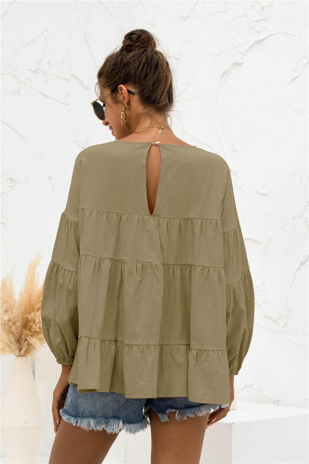 Blusa suave fruncida