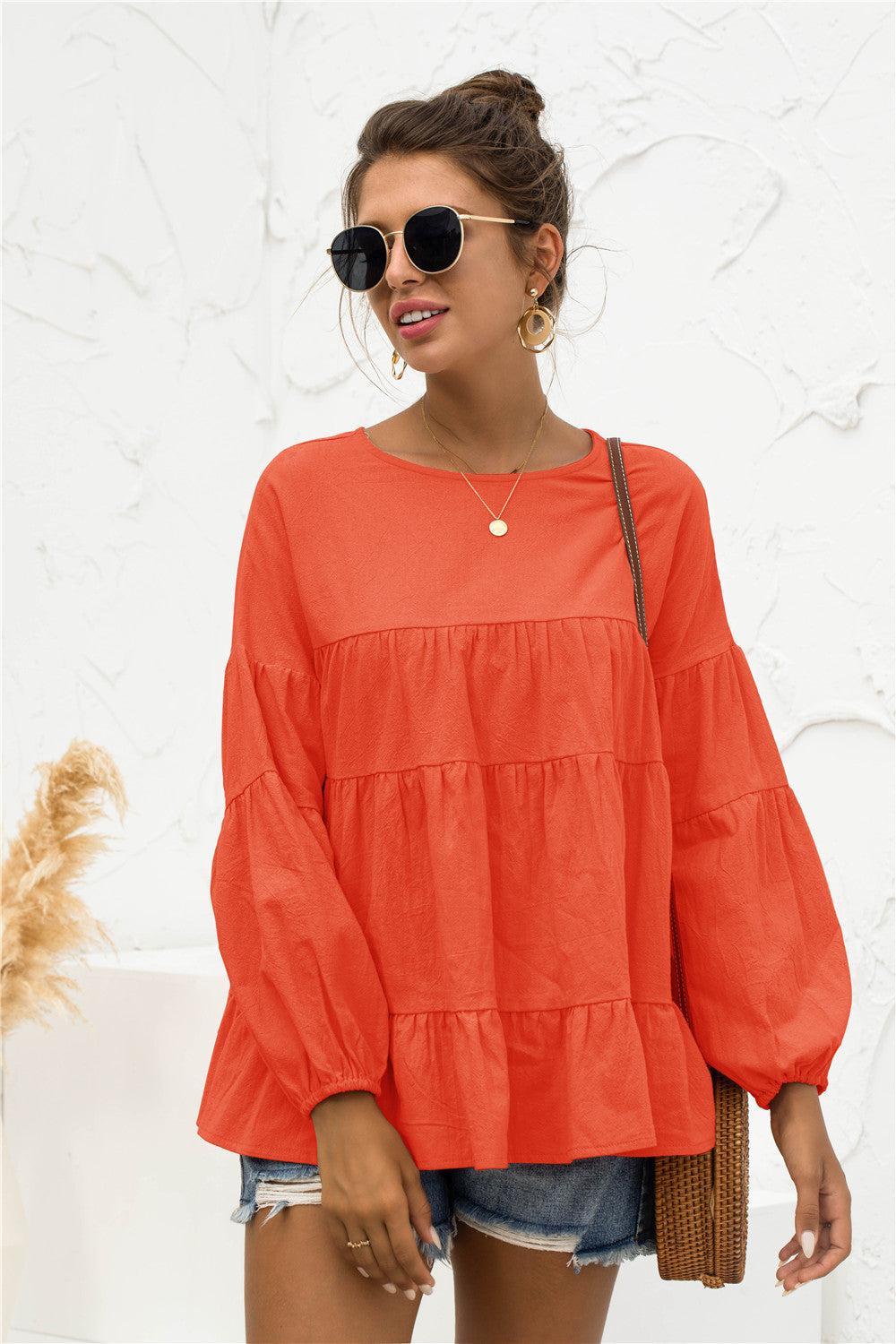 Blusa suave fruncida