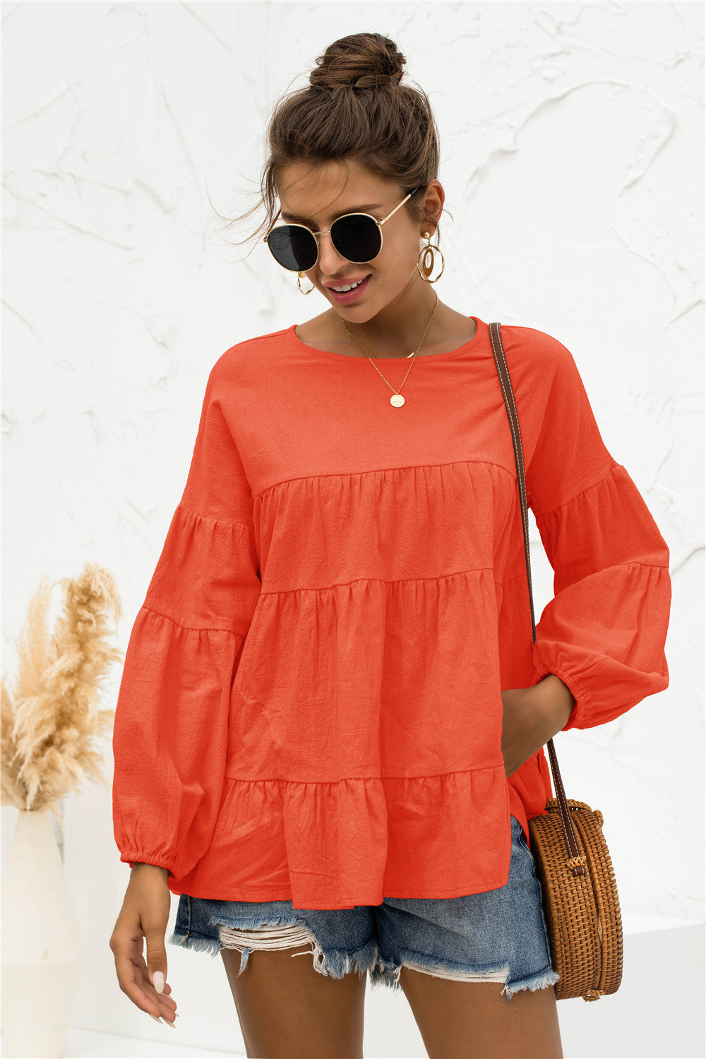 Blusa suave fruncida