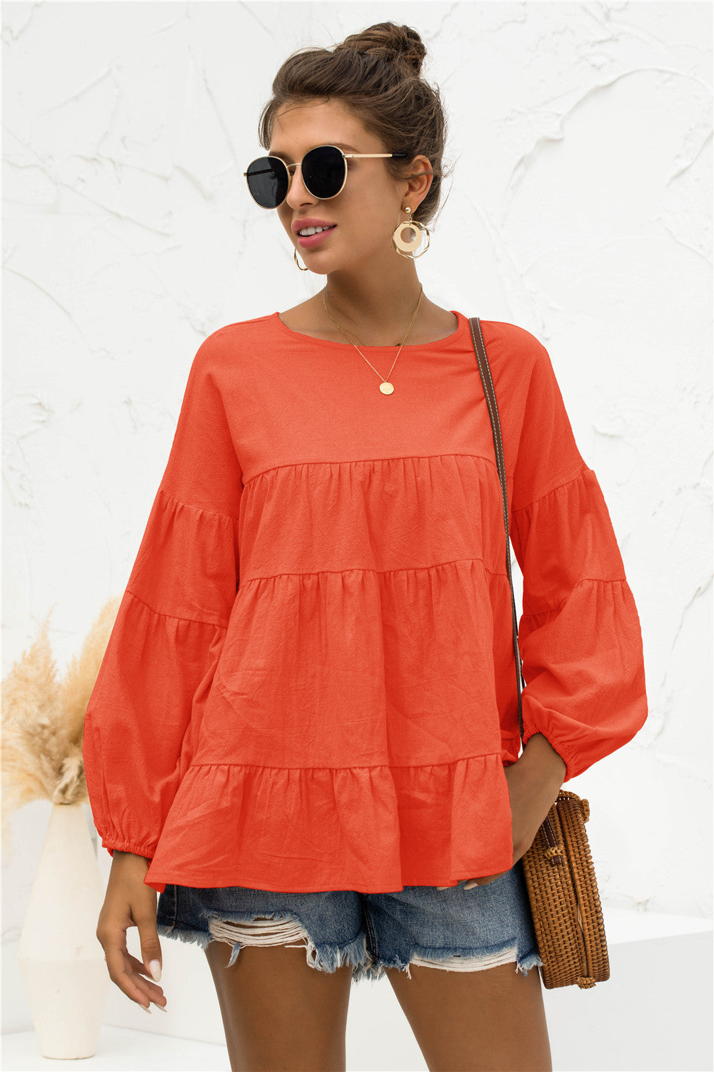 Blusa suave fruncida