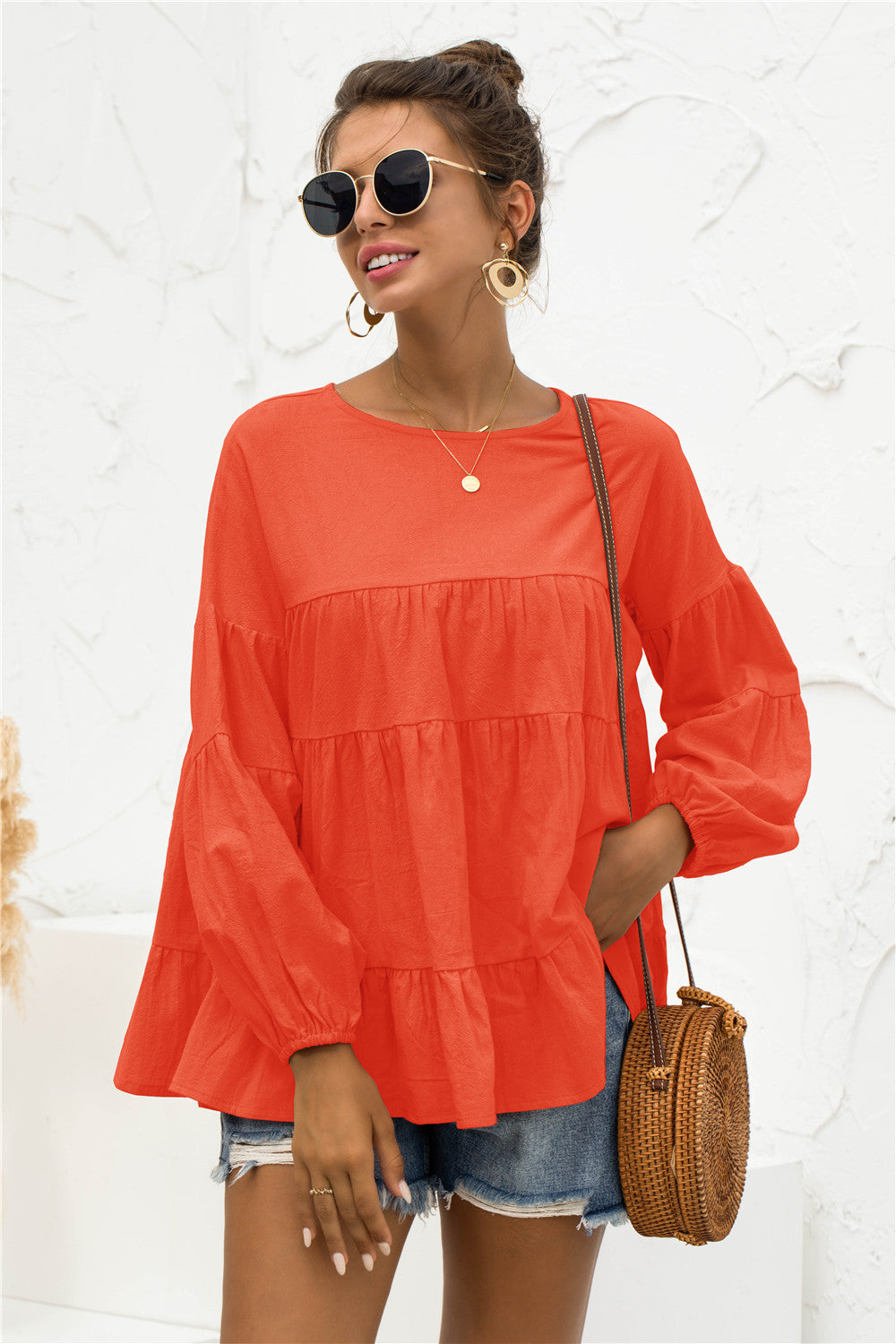 Blusa suave fruncida
