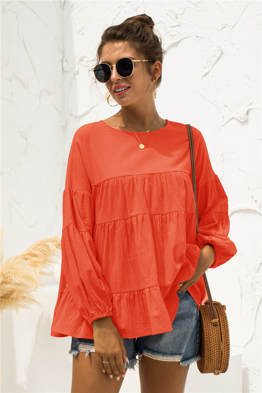 Blusa suave fruncida