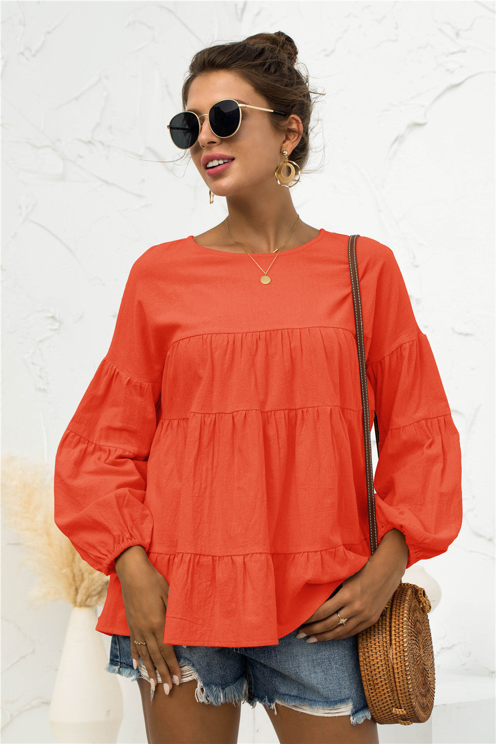 Blusa suave fruncida