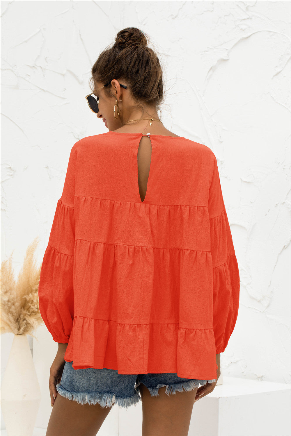 Blusa suave fruncida