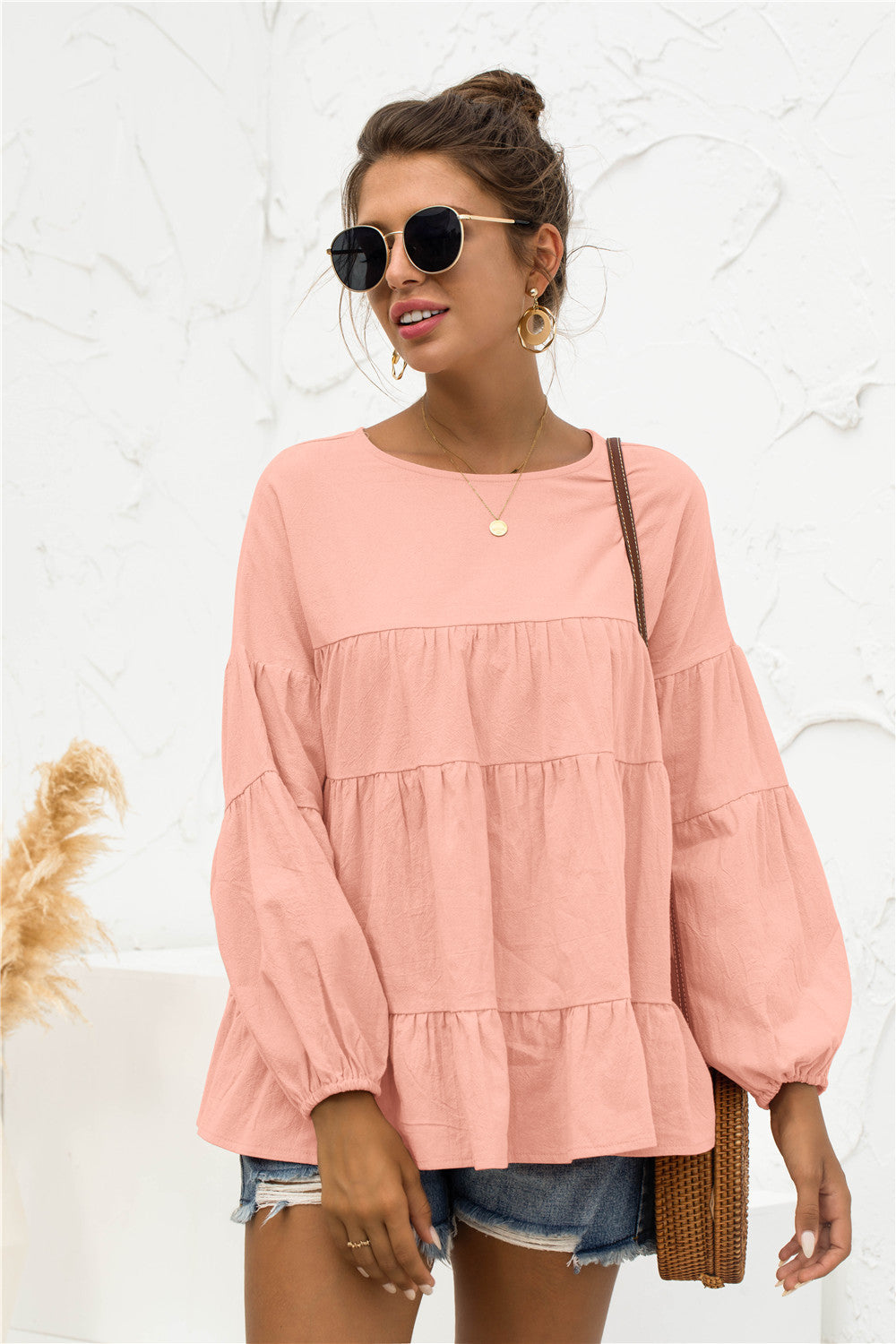 Blusa suave fruncida