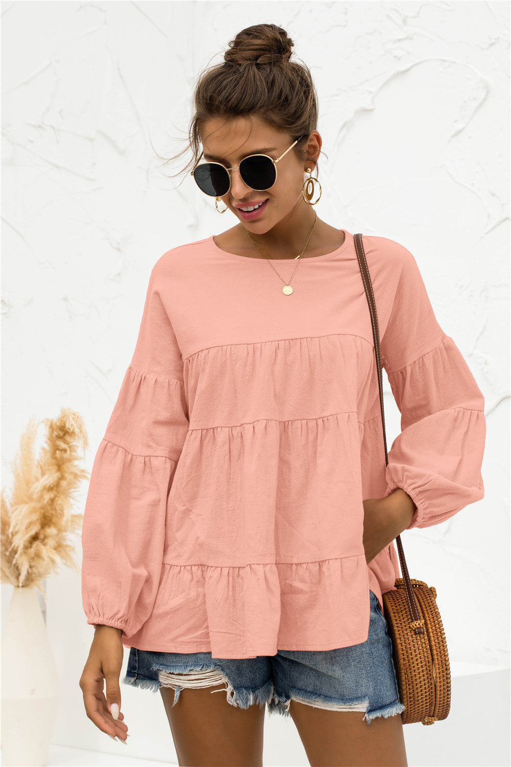 Blusa suave fruncida
