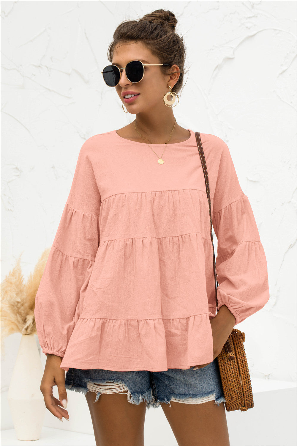 Blusa suave fruncida