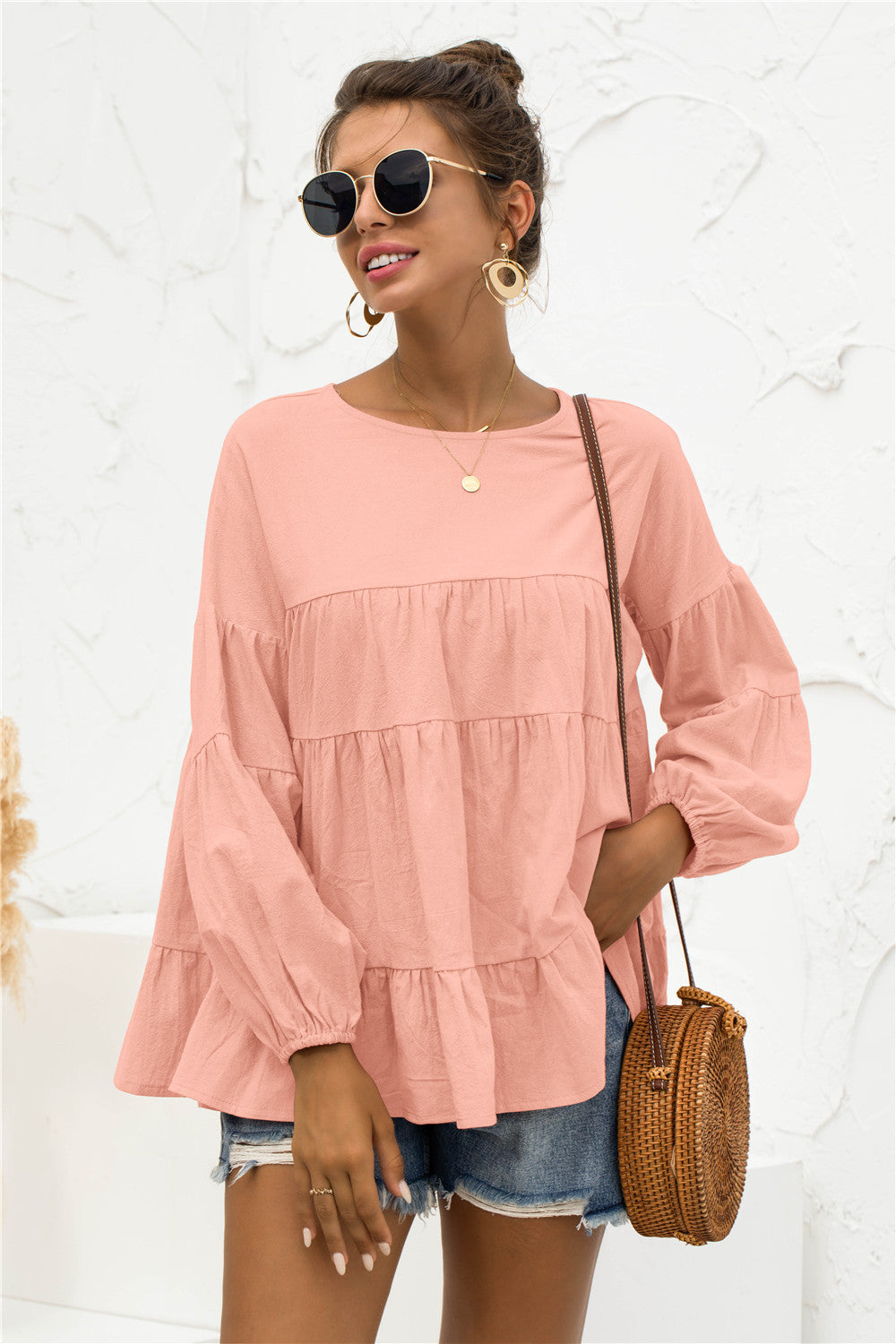 Blusa suave fruncida