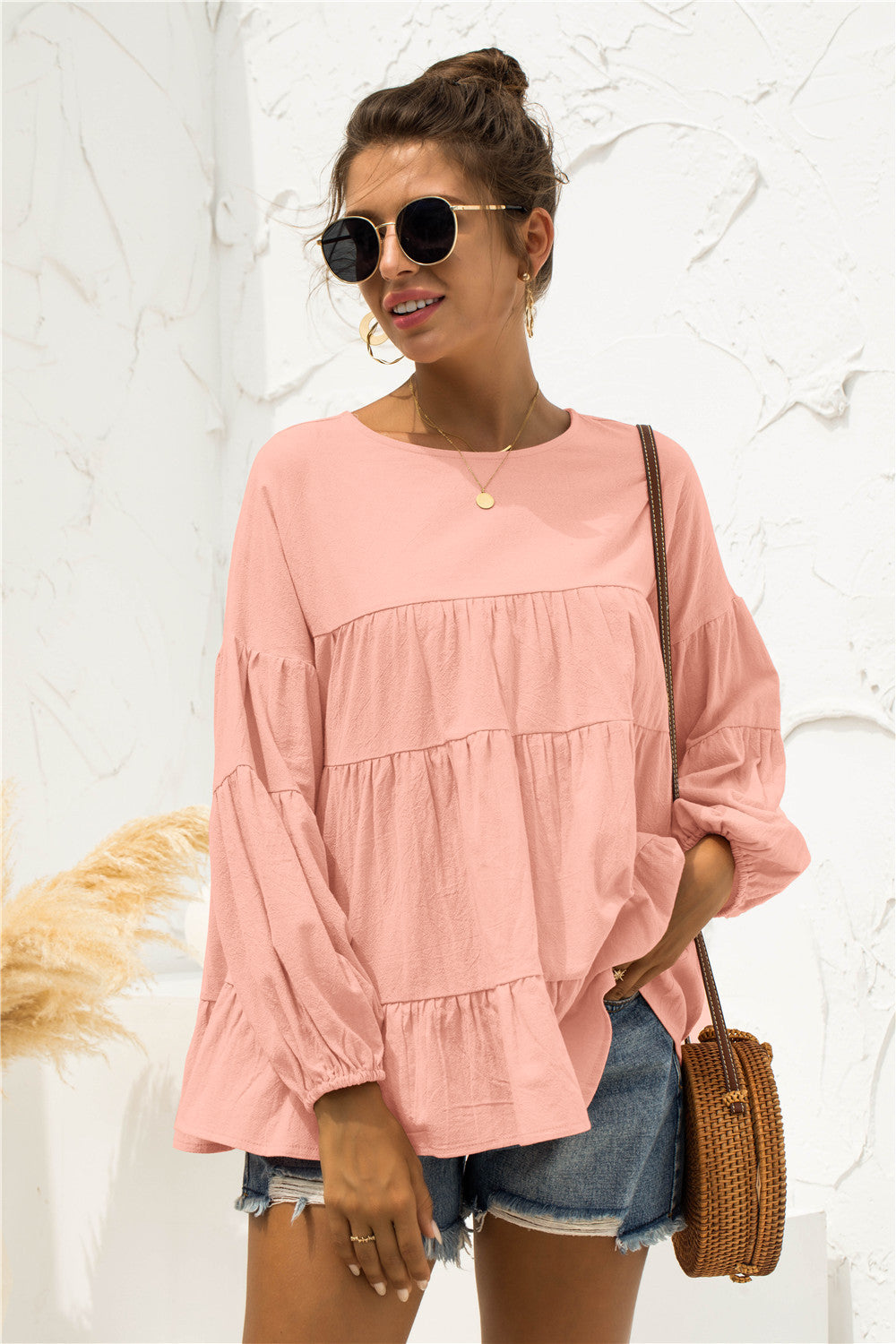 Blusa suave fruncida