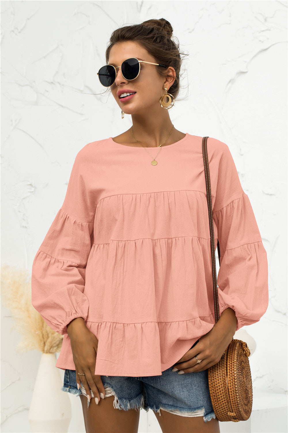 Blusa suave fruncida