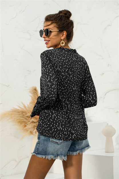 Soft Printed Puffed Sleeve Blouse