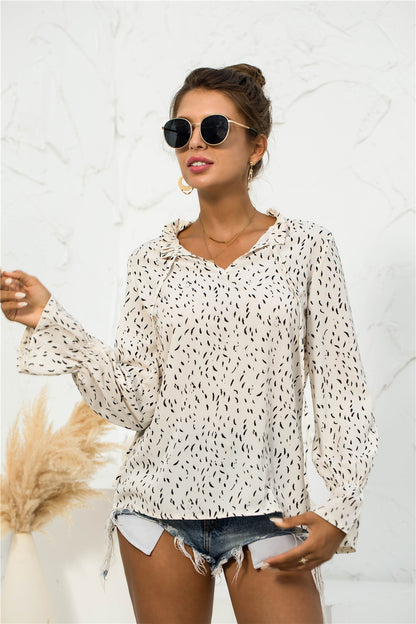 Soft Printed Puffed Sleeve Blouse