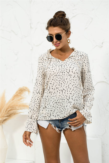 Soft Printed Puffed Sleeve Blouse
