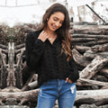 Blusa con cuello abotonado y puntos con clip
