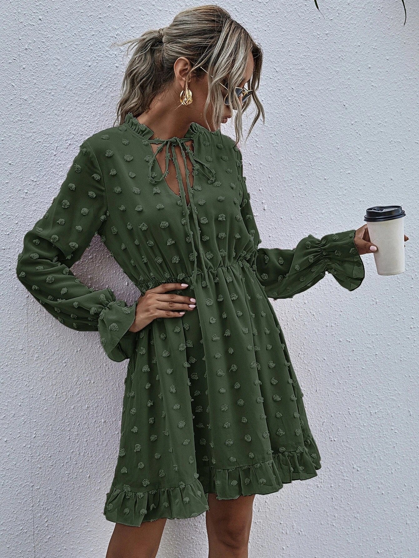 Clip Dot Deluxe Swing Dress