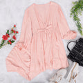 Vestido túnica midi fluido con volantes
