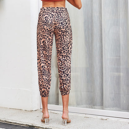 Leopard Print Drawstring Lux Pants