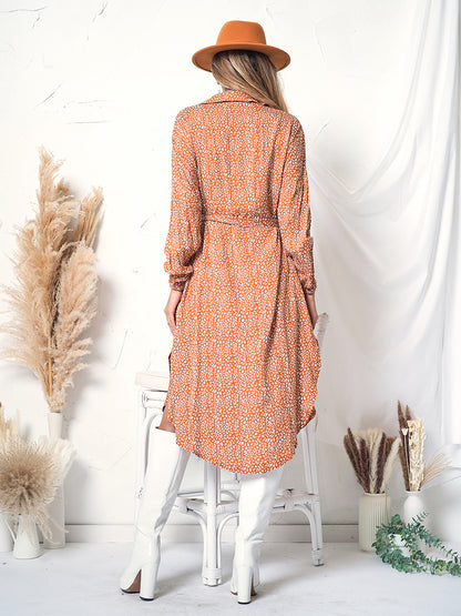 Vestido túnica con botones y estampado floral 