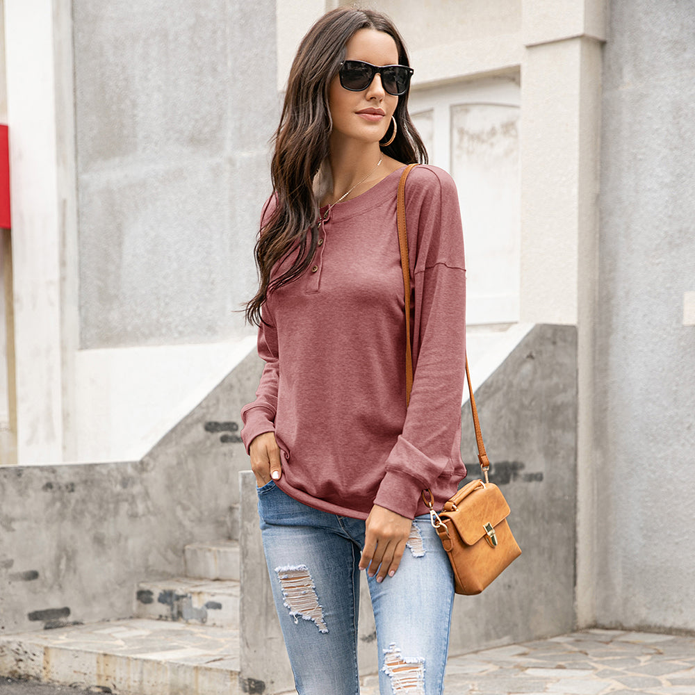 Blusa de manga larga con botones y diseño lujoso