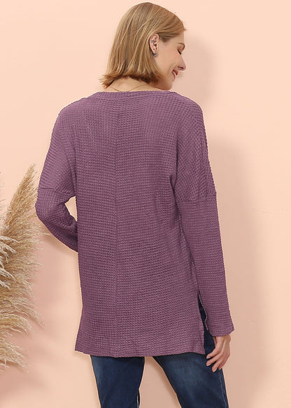 Jersey de manga larga con bolsillo y tejido de gofre