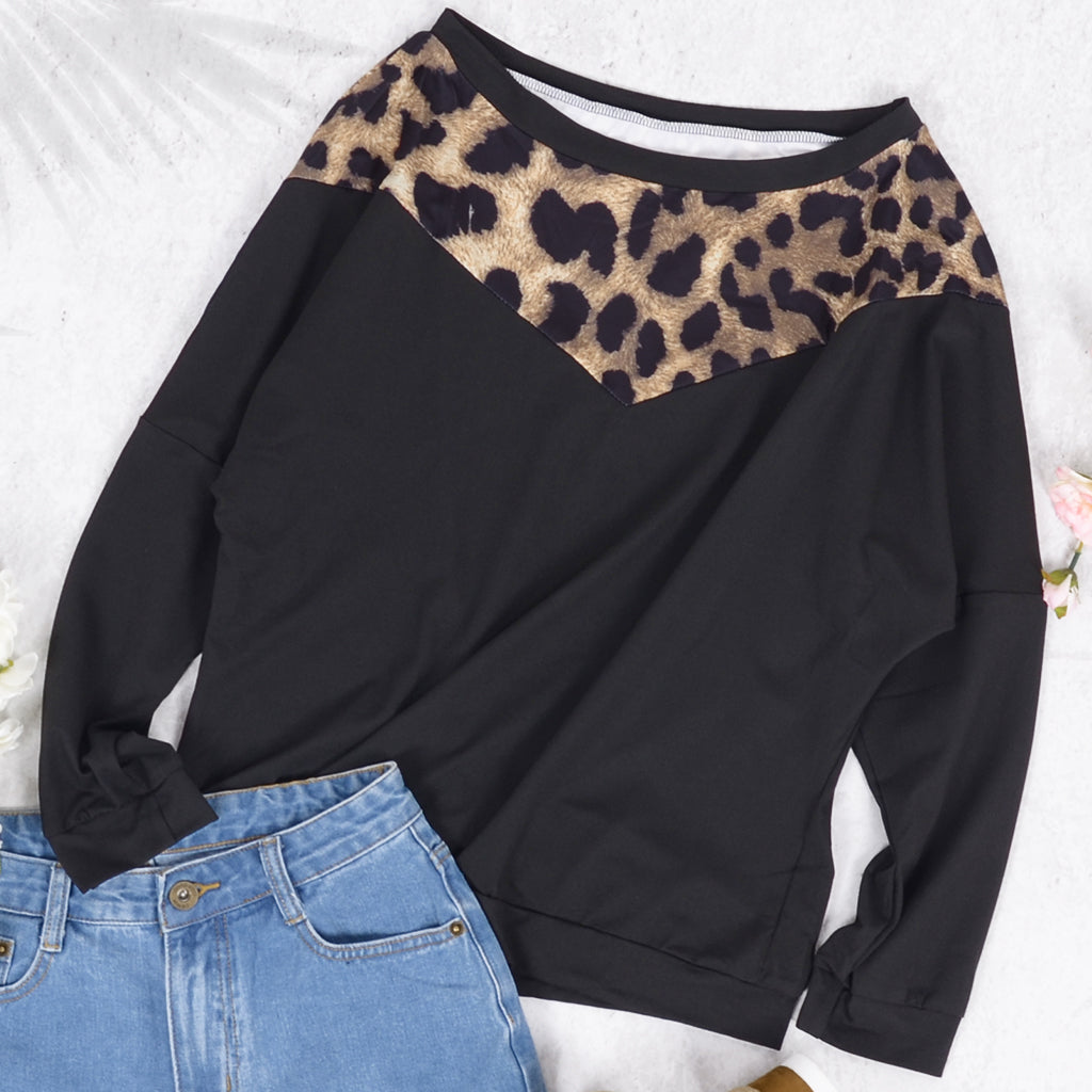 Top de manga larga Lux con estampado de guepardo